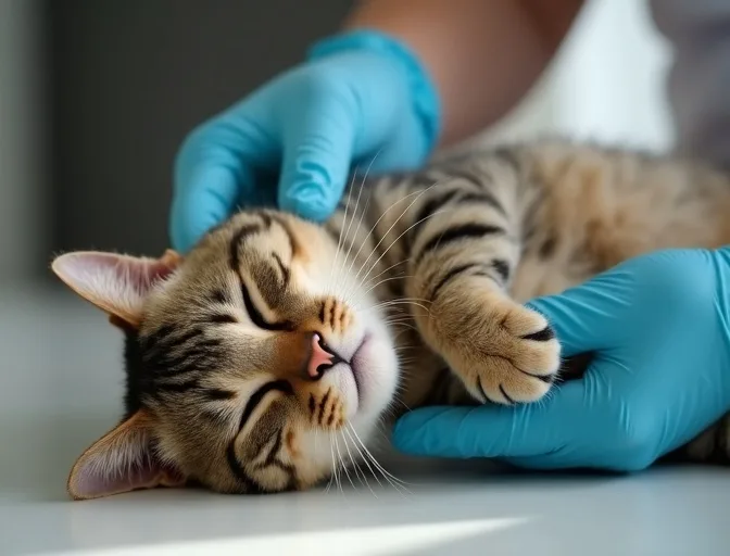 Specialist carefully handling a deceased cat with dignity in Braeside